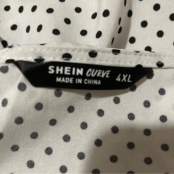 Self-Tie Black and White Polka Dot Cropped Tie-Front Peplum Top - Picture 7 of 9